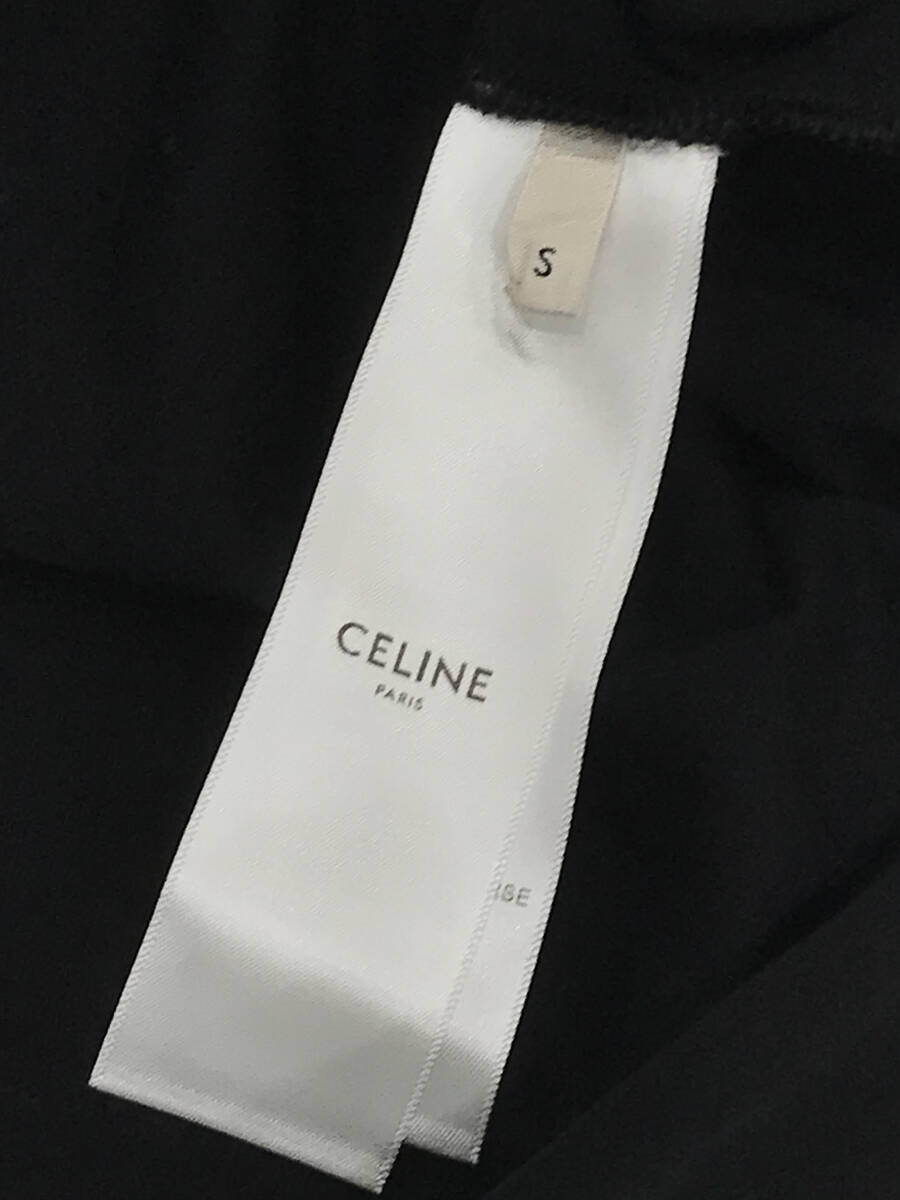 【西15】セリーヌ CELINE ルーズ フィット Tシャツ ロゴプリント クルーネック Sサイズ ブラック　正規品_画像4