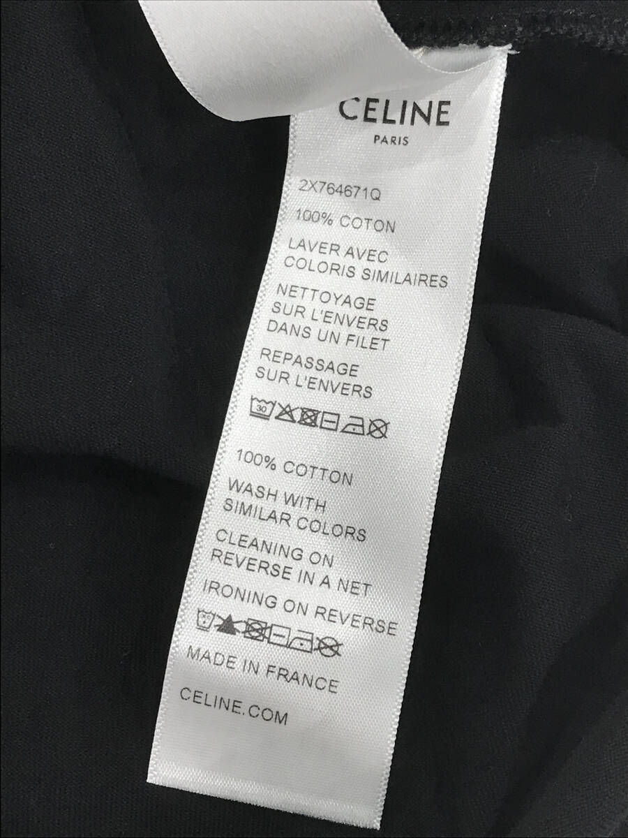 【西15】セリーヌ CELINE ルーズ フィット Tシャツ ロゴプリント クルーネック Sサイズ ブラック　正規品_画像5