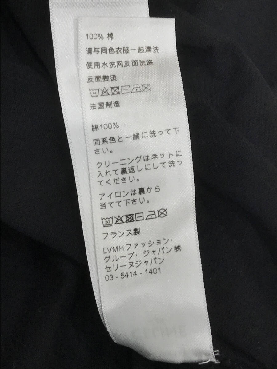 【西15】セリーヌ CELINE ルーズ フィット Tシャツ ロゴプリント クルーネック Sサイズ ブラック　正規品_画像6