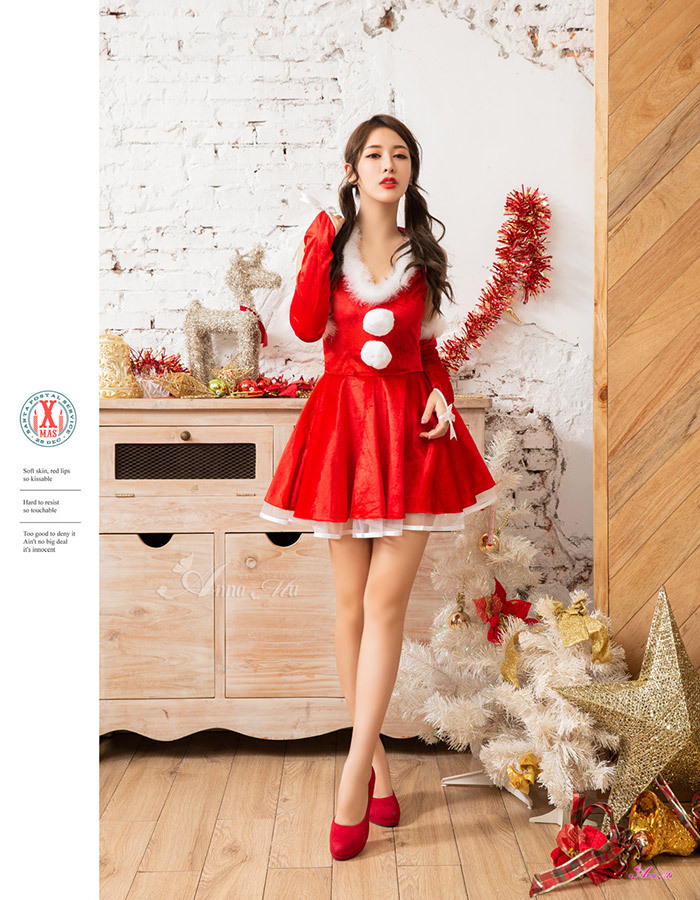 s049 サンタ コスプレ サンタコス クリスマス コスプレ サンタ 衣装 サンタコスプレ セクシー コスチューム サンタクロース レディース_画像5