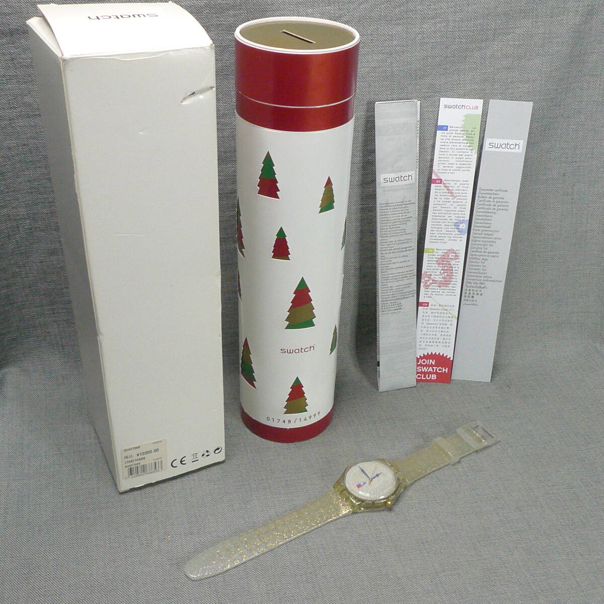 n5553●swatch HOLIDAY TWIST クリスマス 2014 シーズンスペシャルモデル SUOZ709S 限定 New Gent スウォッチ ホリデー ツイスト 腕時計_画像1