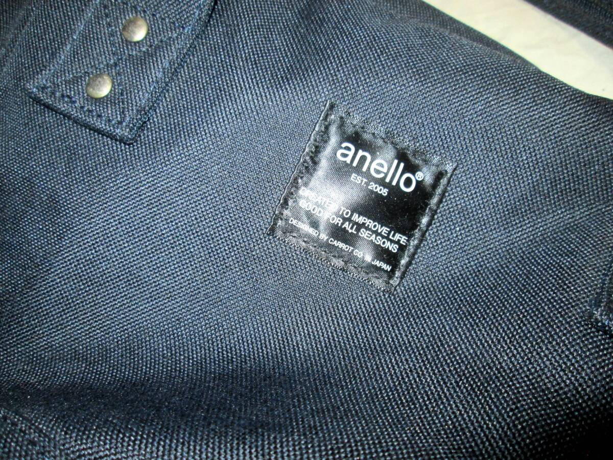 美品　anello　アネロ　 バックパック デイパック リュックサック ナイロンキャンバス メンズ　レディース 　ユニセックス　ブラック_画像4
