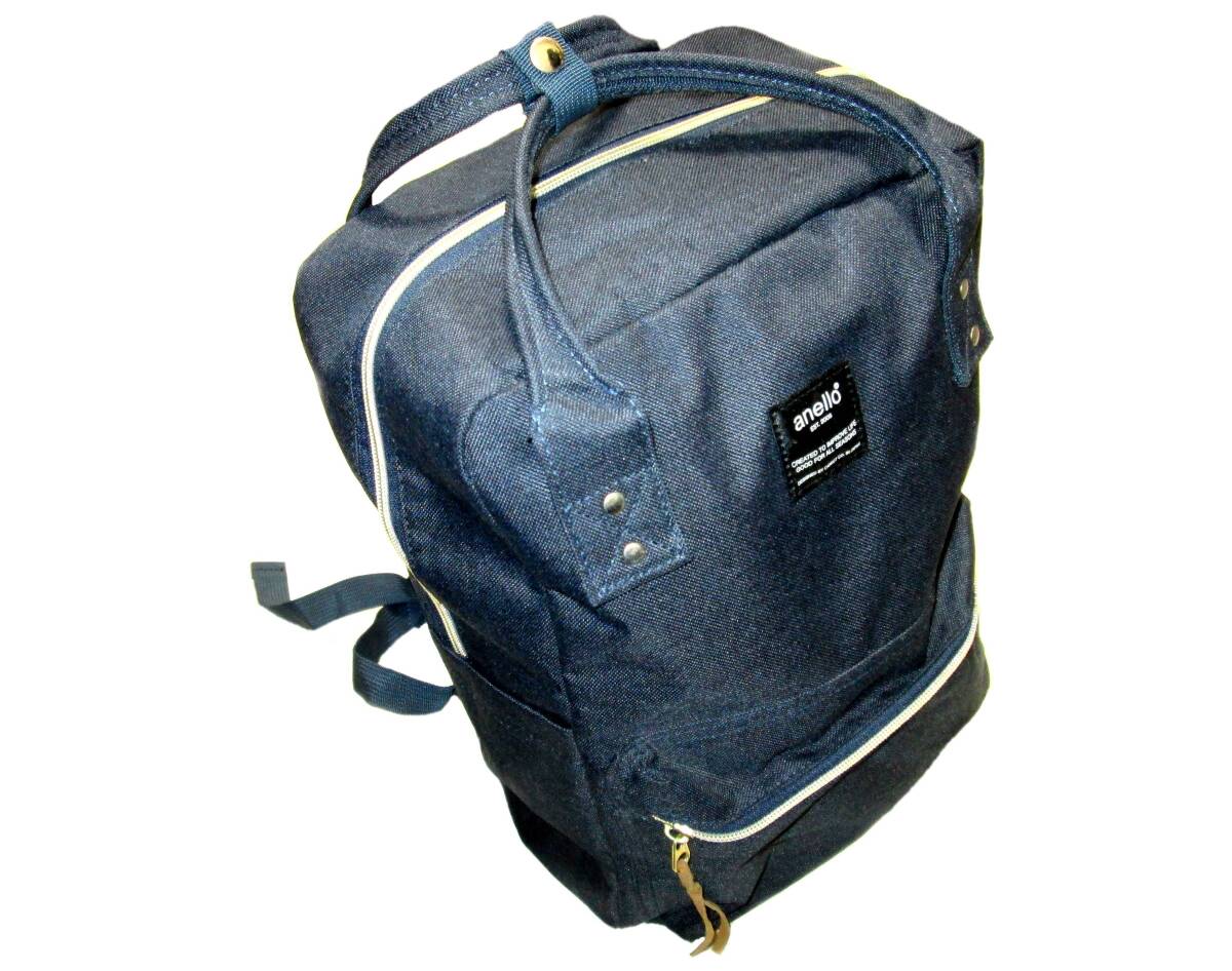 美品　anello　アネロ　 バックパック デイパック リュックサック ナイロンキャンバス メンズ　レディース 　ユニセックス　ブラック_画像1