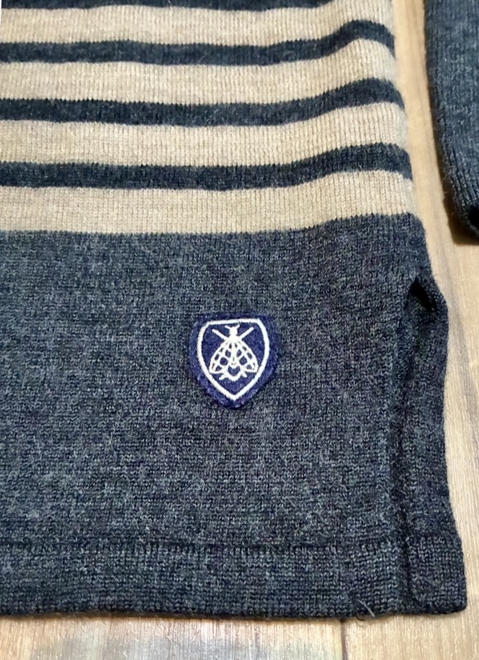 ORCIVAL オーシバル ボーダーニットセーター ベージュ×ブラック_画像4