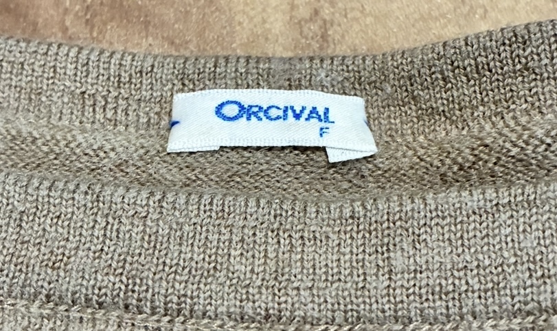 ORCIVAL オーシバル ボーダーニットセーター ベージュ×ブラック_画像3