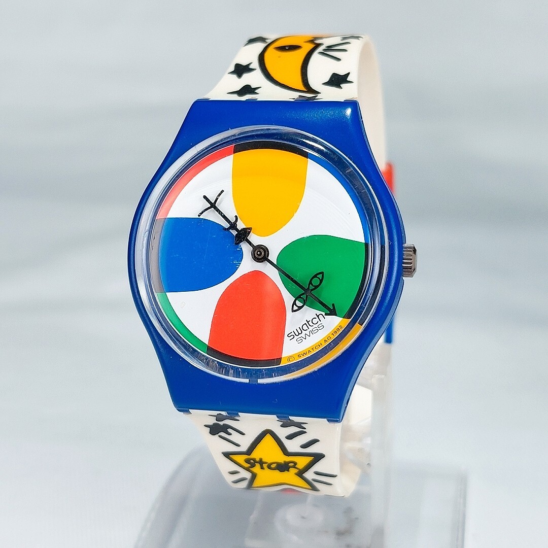 Swatch スウォッチ Castelbajac カステルバジャック 腕時計 GN134 クオーツ ラウンド コレクション イラスト 電池交換済 動作確認済_画像2