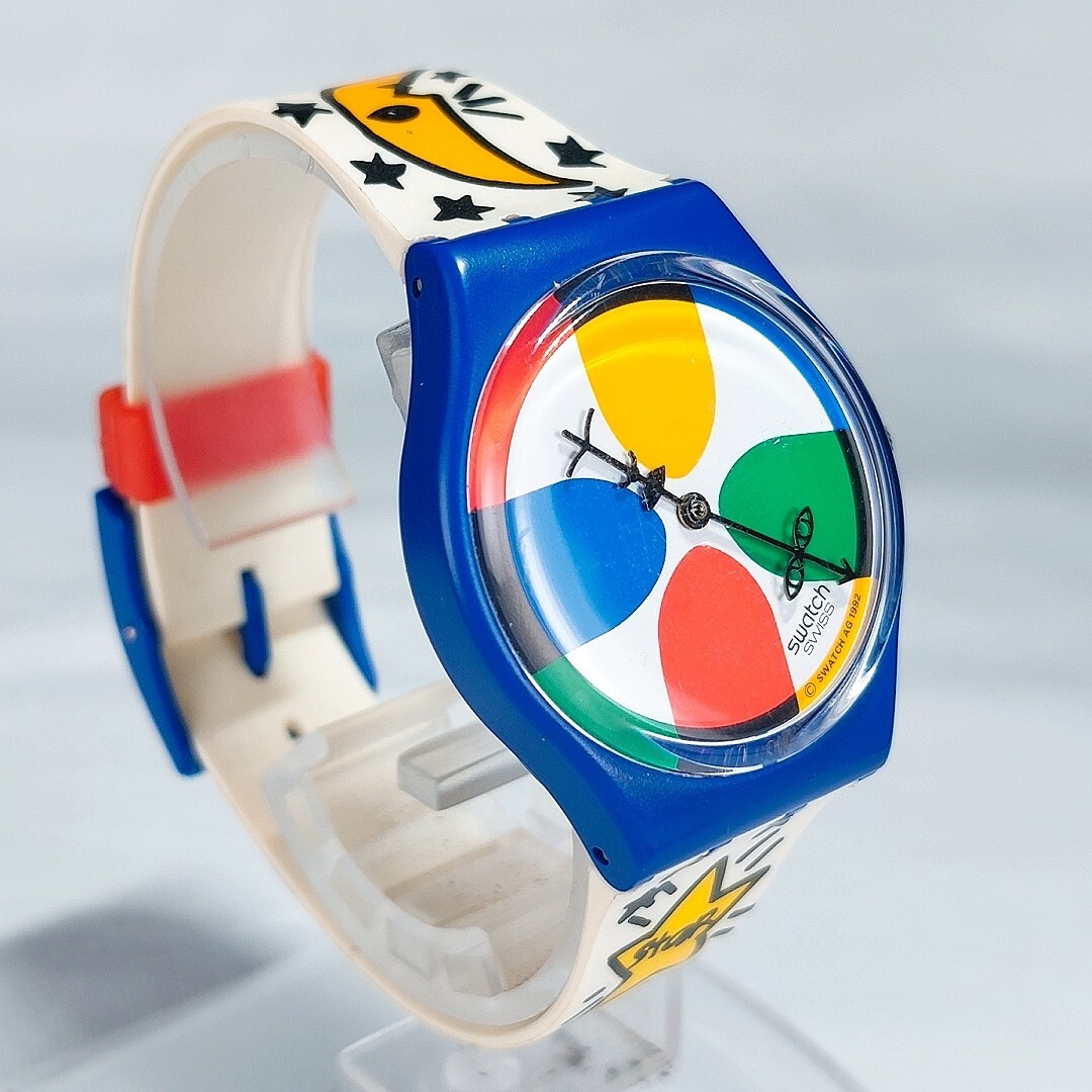 Swatch スウォッチ Castelbajac カステルバジャック 腕時計 GN134 クオーツ ラウンド コレクション イラスト 電池交換済 動作確認済_画像3