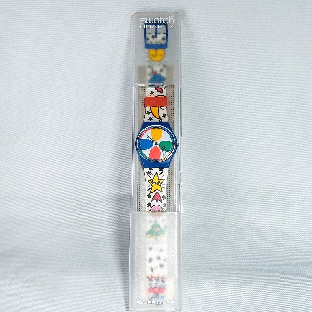 Swatch スウォッチ Castelbajac カステルバジャック 腕時計 GN134 クオーツ ラウンド コレクション イラスト 電池交換済 動作確認済_画像8