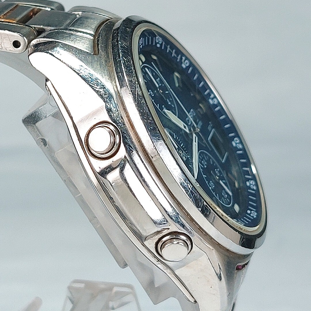 CASIO カシオ LINEAGE リニエージ 腕時計 LIW-500 電波ソーラー アナデジ ウェーブセプター ラウンド ネイビー コレクション 動作確認済み_画像5