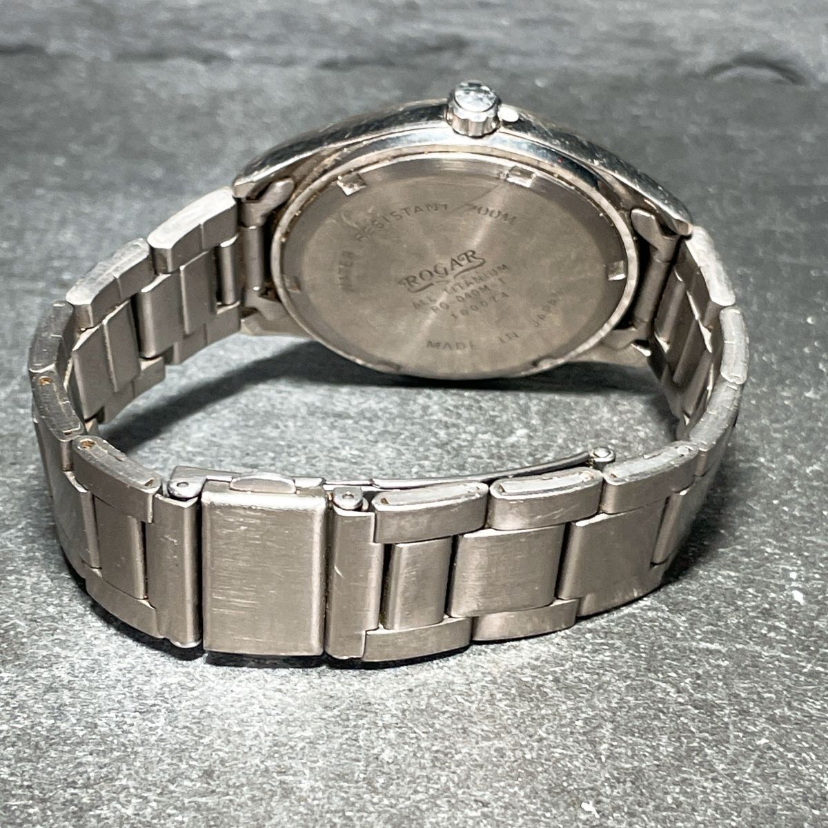 ROGAR ロガール RO-040M-T 腕時計 アナログ クオーツ 3針 カレンダー メタルバンド シルバー ステンレススチール ユニセックス 男女兼用_画像5