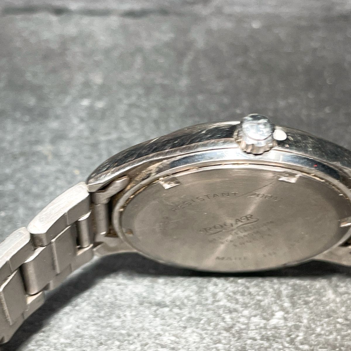 ROGAR ロガール RO-040M-T 腕時計 アナログ クオーツ 3針 カレンダー メタルバンド シルバー ステンレススチール ユニセックス 男女兼用_画像6