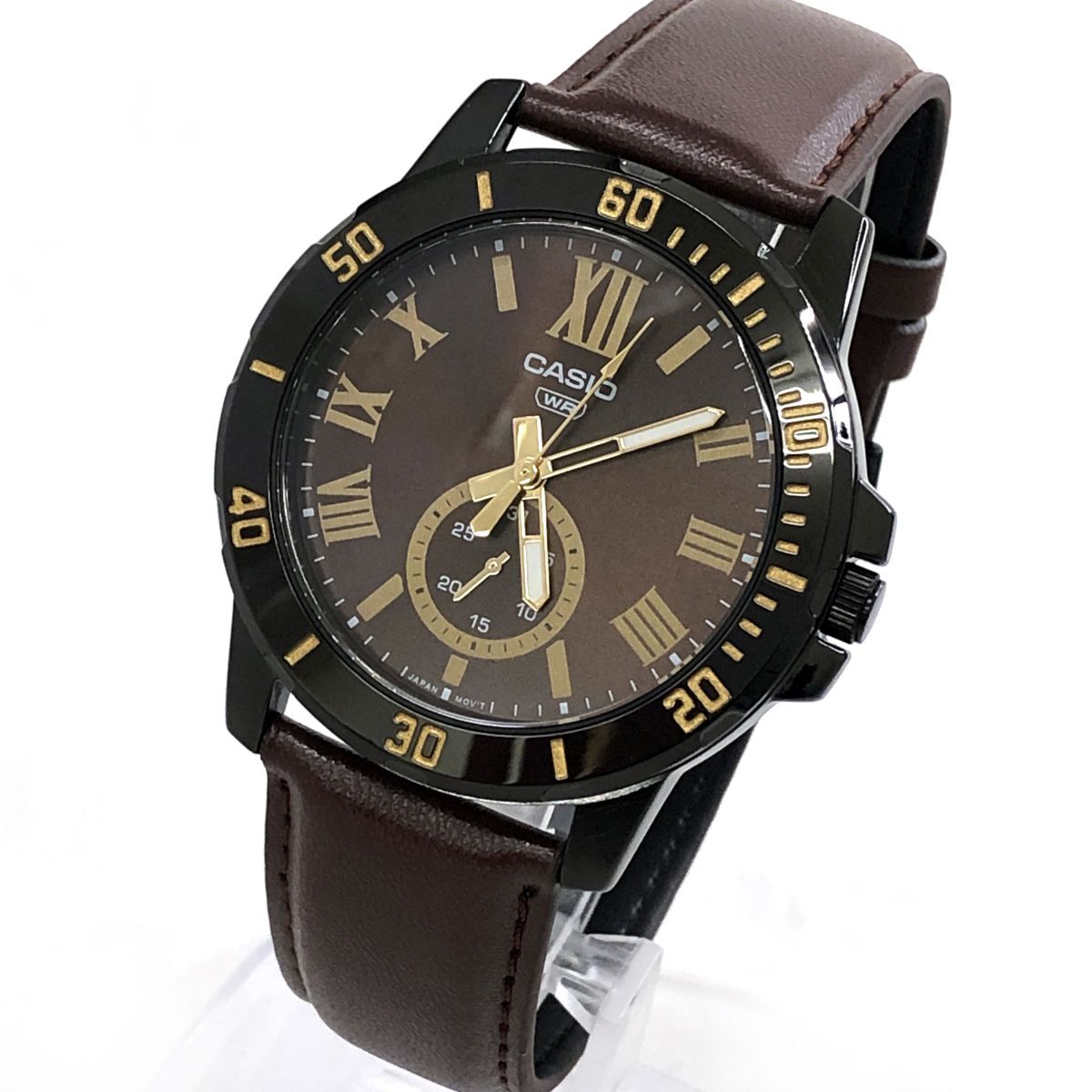 新品 CASIO カシオ STANDARD スタンダード 腕時計 MTP-VD200BL-5B クオーツ チープカシオ チプカシ ラウンド カレンダー ブラウン ブラック_画像3