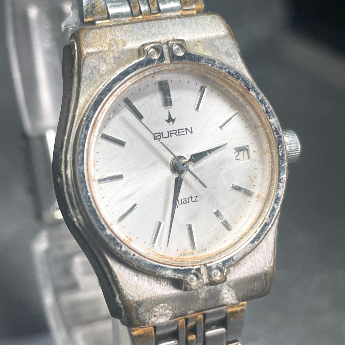 BUREN ビューレン OW-BU-217275 腕時計 アナログ クオーツ 3針 カレンダー メタルバンド ラウンド 新品電池交換済み 動作確認済み_画像2