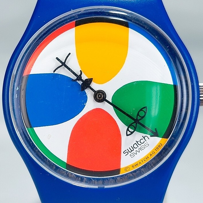 Swatch スウォッチ Castelbajac カステルバジャック 腕時計 GN134 クオーツ ラウンド コレクション イラスト 電池交換済 動作確認済_画像1