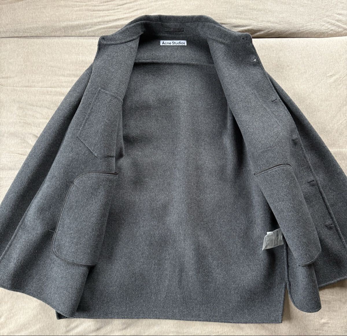 新品48%off Acne Studios メルトン コート メランジ ブルゾン シャツ ジャケット 長袖 アウター size 46 S アクネ ストゥディオズ メンズ_画像8