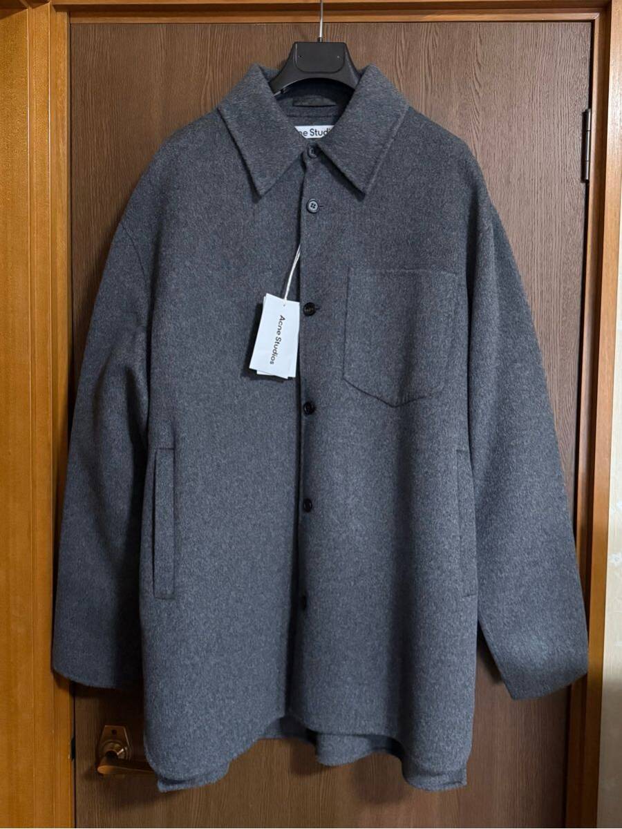 新品48%off Acne Studios メルトン コート メランジ ブルゾン シャツ ジャケット 長袖 アウター size 46 S アクネ ストゥディオズ メンズ_画像1