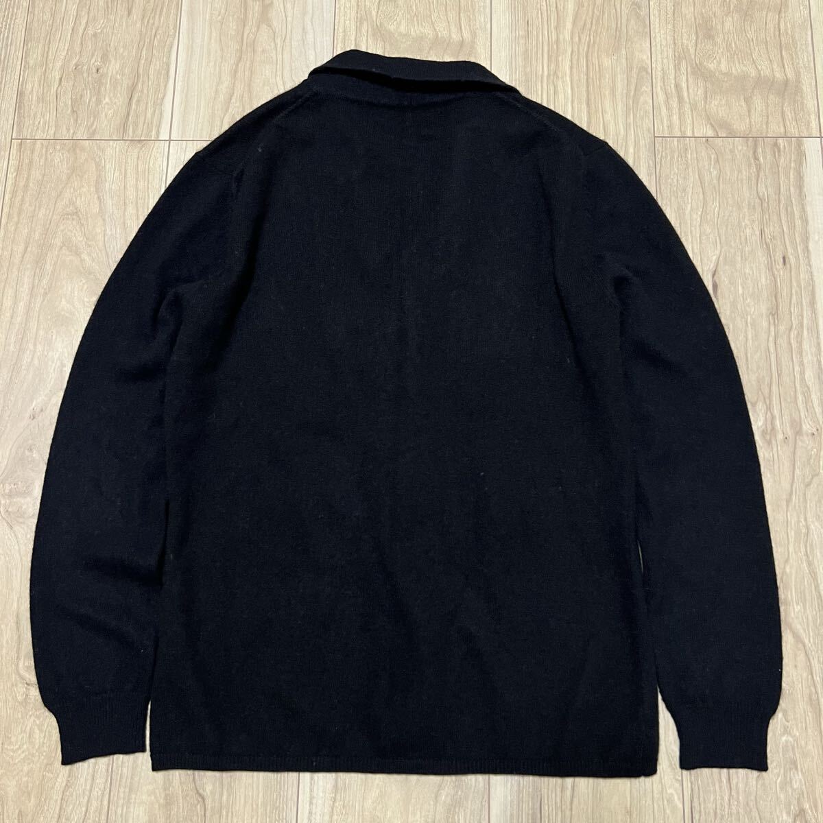 ★カシミア100%★高級 ノーブランド 長袖 カシミヤ ニット カーディガン ジャケット セーター 黒 ブラック レディース 美品 R-8322_画像3