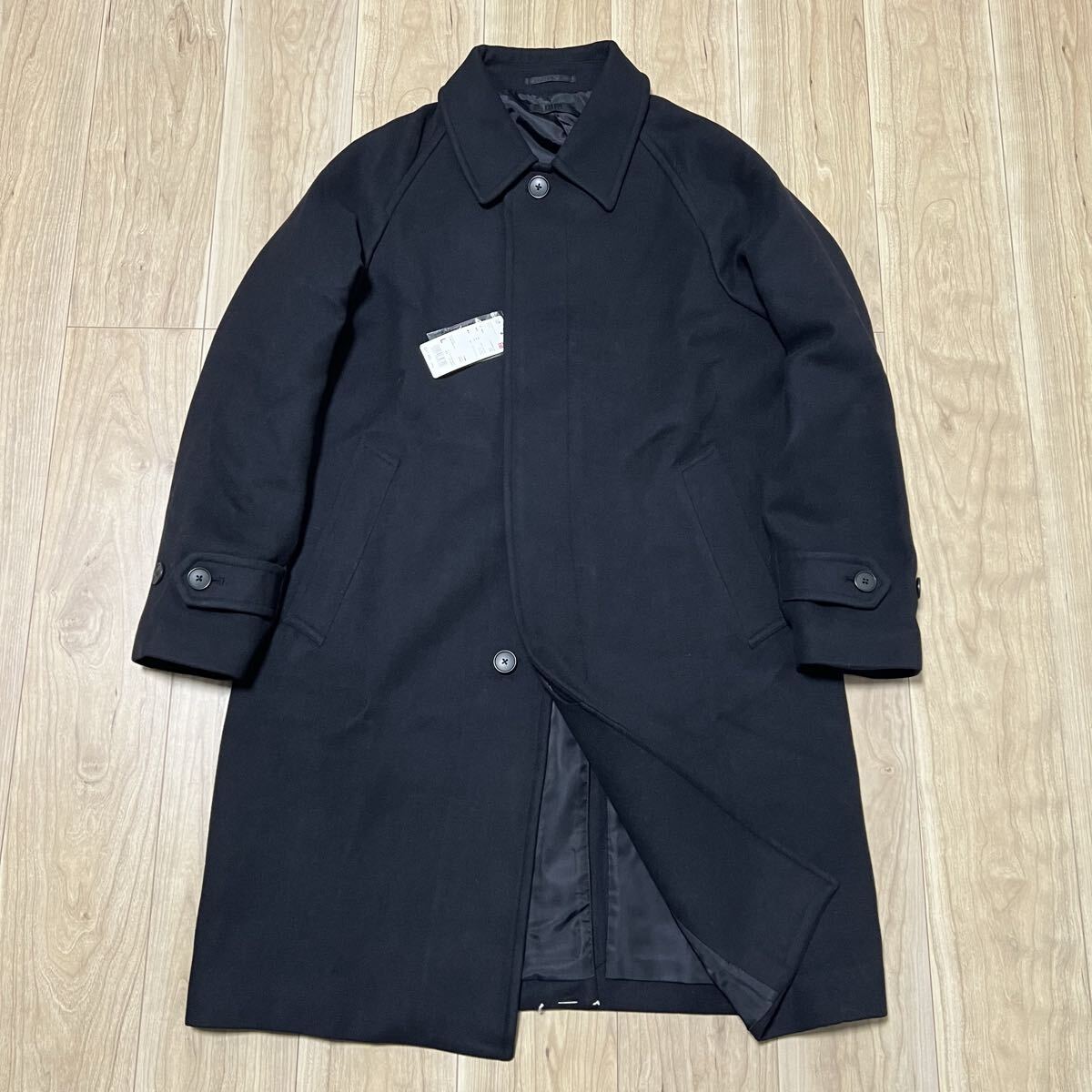 ★新品未使用品★UNIQLO ユニクロ シングルブレストコート ステンカラーコート 紺色 ネイビー サイズL メンズ 秋冬 R-8334_画像2
