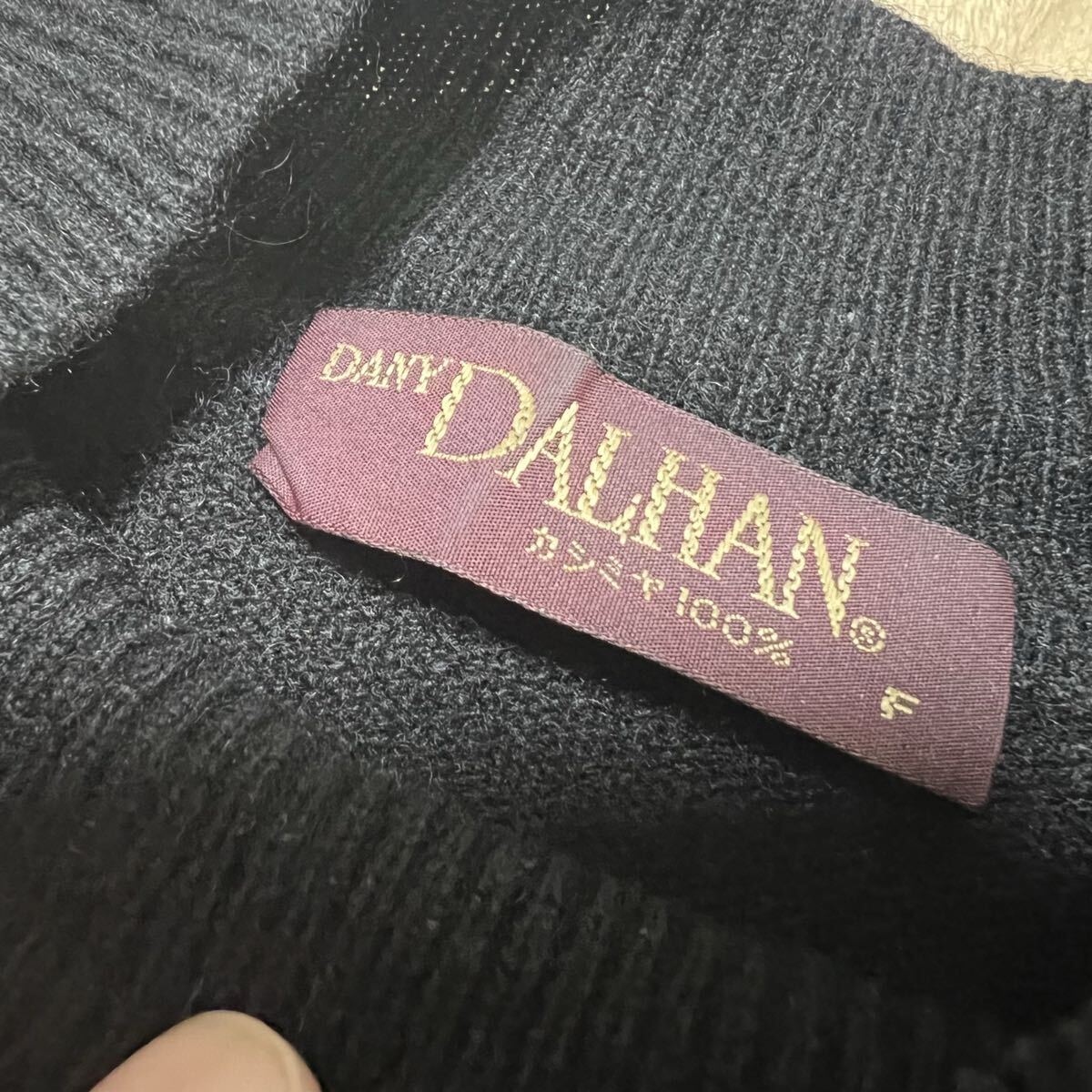 ★カシミア100%★ 高級 DANY DALHAN 日本製 長袖 カシミヤ ニット セーター モックネック 黒 ブラック レディース サイズF 美品 R-8341_画像4