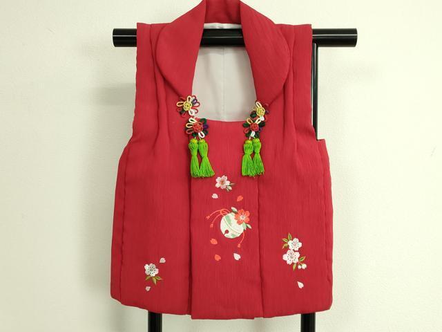 平和屋本店■極上　七五三　女の子　3歳　被布　草履　巾着　髪飾り　小物セット　舞桜　鈴　箱付き　逸品　DZAA11382kh5_画像2