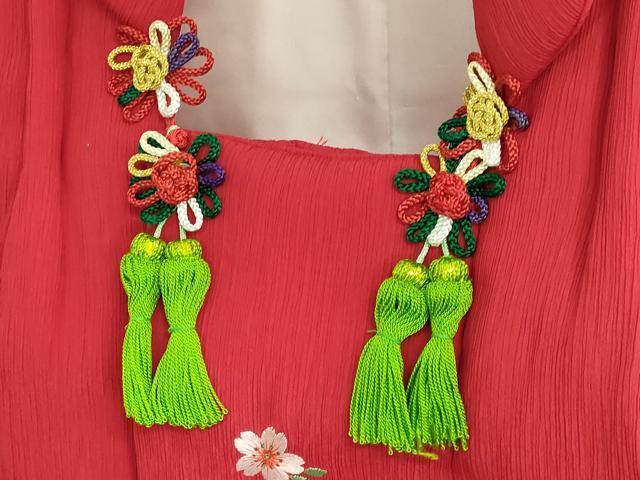 平和屋本店■極上　七五三　女の子　3歳　被布　草履　巾着　髪飾り　小物セット　舞桜　鈴　箱付き　逸品　DZAA11382kh5_画像3