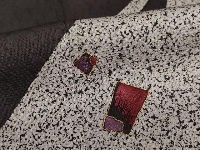 平和屋着物■訪問着　刺繍　色紙文　金彩　ロング丈　正絹　逸品　AABA0807ja_画像5