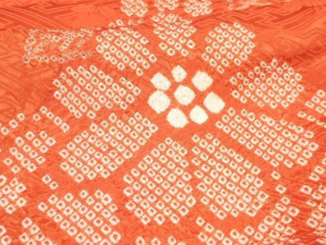 平和屋着物[]七五三　女の子　７歳　祝着　四つ身　袋帯セット　絞り　草花文　逸品　DAAY3140ma_画像6