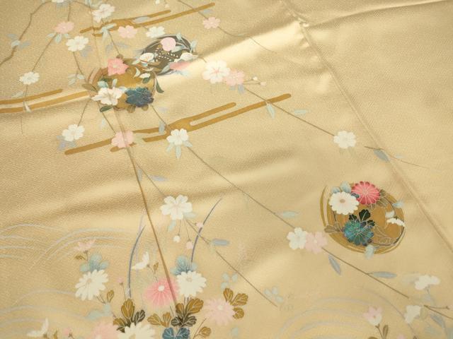 平和屋着物▼訪問着　螺鈿　花丸文　金彩　ますいわ屋扱い　正絹　逸品　DAAX3841az_画像6