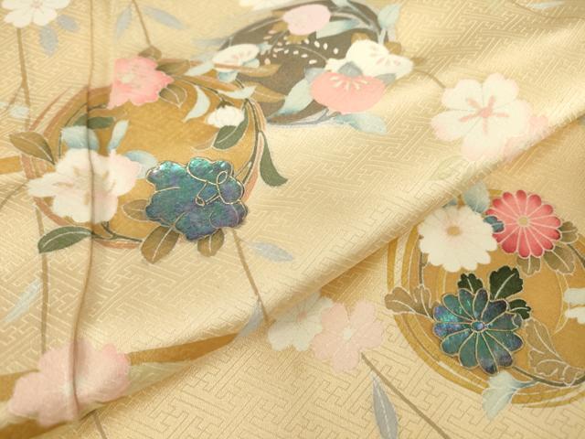 平和屋着物▼訪問着　螺鈿　花丸文　金彩　ますいわ屋扱い　正絹　逸品　DAAX3841az_画像7