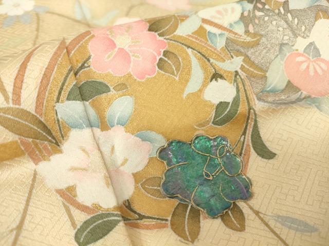 平和屋着物▼訪問着　螺鈿　花丸文　金彩　ますいわ屋扱い　正絹　逸品　DAAX3841az_画像8