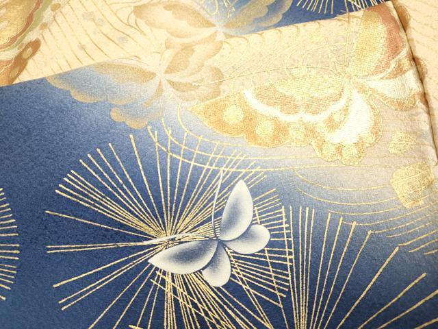 平和屋着物▼訪問着　舞蝶文　暈し染め　金銀彩　正絹　逸品　DAAX8307du_画像8