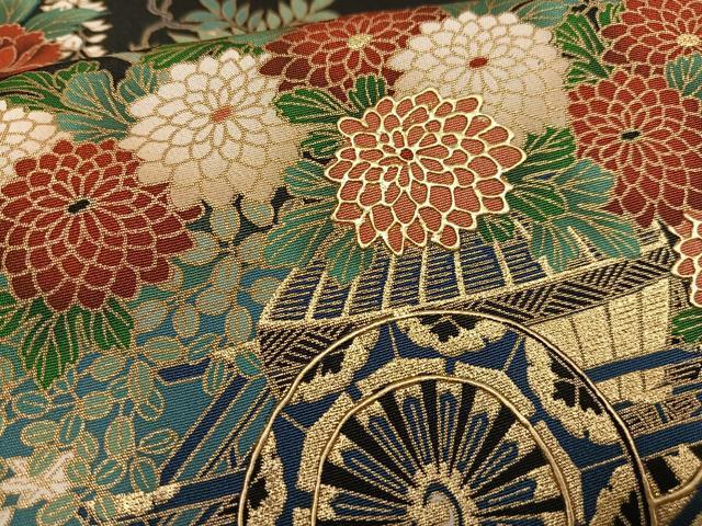 平和屋着物■豪華黒留袖　花車人物文　金彩　正絹　逸品　AABC7546oa_画像5