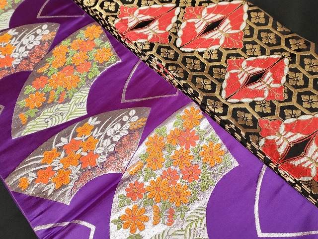 平和屋本店■1円 子供帯 まとめて 35点 鳳凰 向かい鶴 向かい蝶 孔雀羽 花柄 金銀糸 など 着用可能多数 未使用品あり ppp2691_画像9