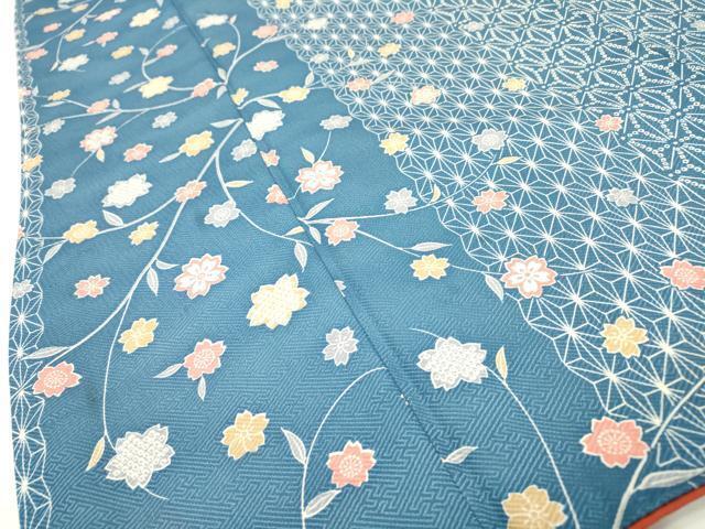 平和屋着物■小紋　麻の葉間道　洗える着物　DAAZ6138fe_画像1