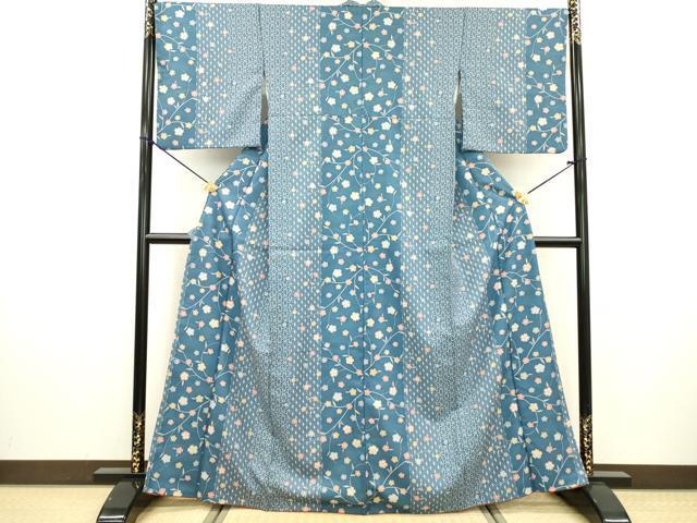 平和屋着物■小紋　麻の葉間道　洗える着物　DAAZ6138fe_画像2