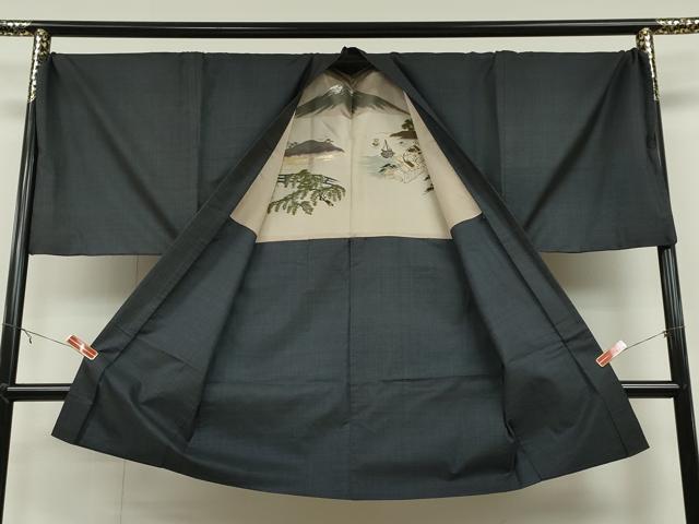 flat мир магазин кимоно # мужчина подлинный Ooshima эпонж длина перо тканый 100 черепаха . общий .. king-size натуральный шелк замечательная вещь CAAT5766id