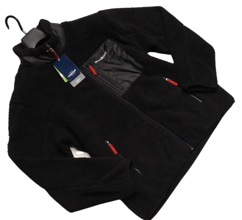 新品正規 mont-bell モンベル 海外限定 切り替え ボアフリース William ジャケット メンズ95(M)ブラック(BLACK) 直営店購入 WUJF611_画像2