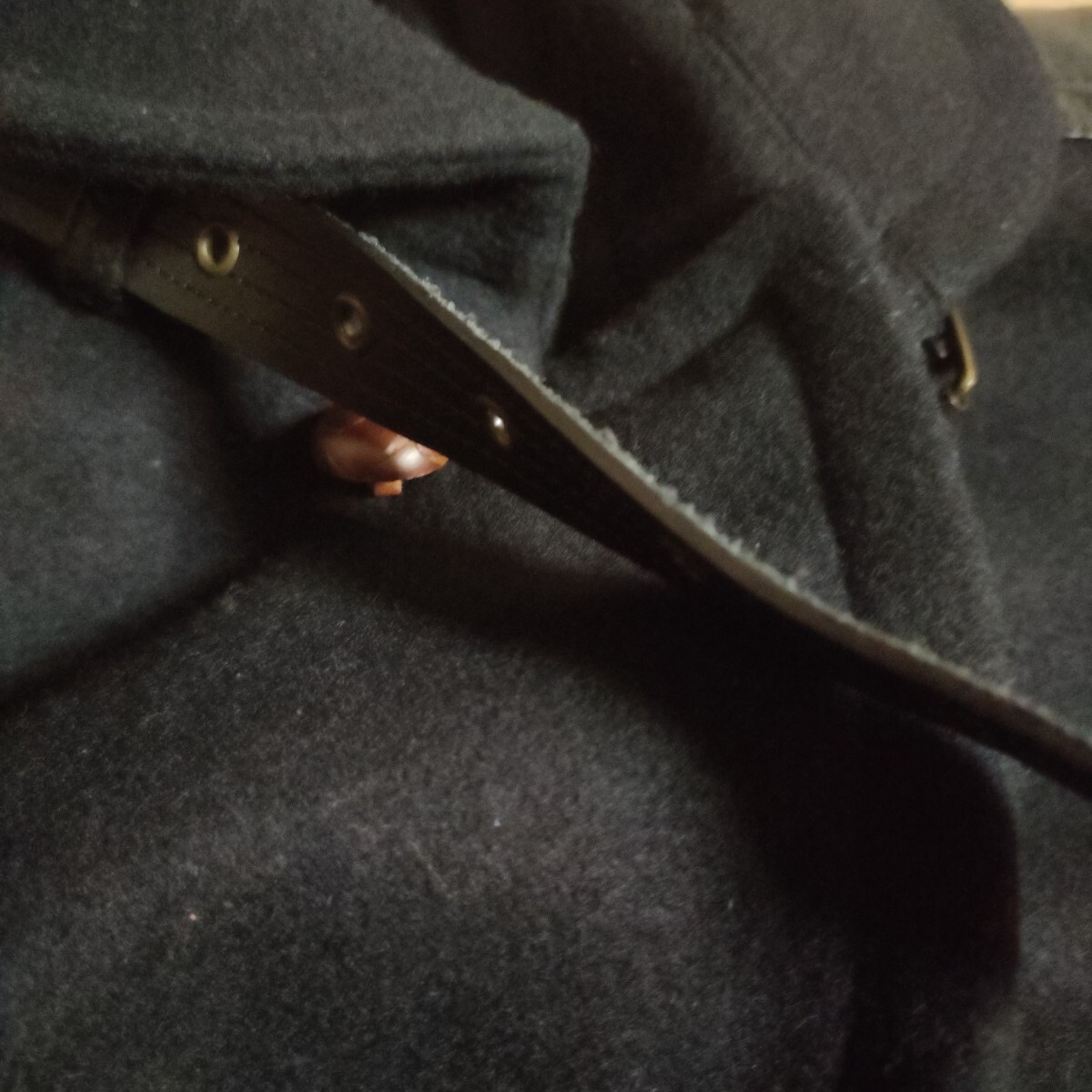 １円〜 ナノ・ユニバース ナノユニバース ハーフコート ブラック ウール Ｌサイズ_画像8