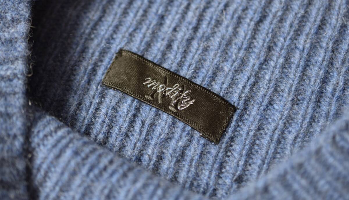 モディファイmodify ケージ編みハイネックウールニットチュニック丈ワンピース サイズ42_画像5