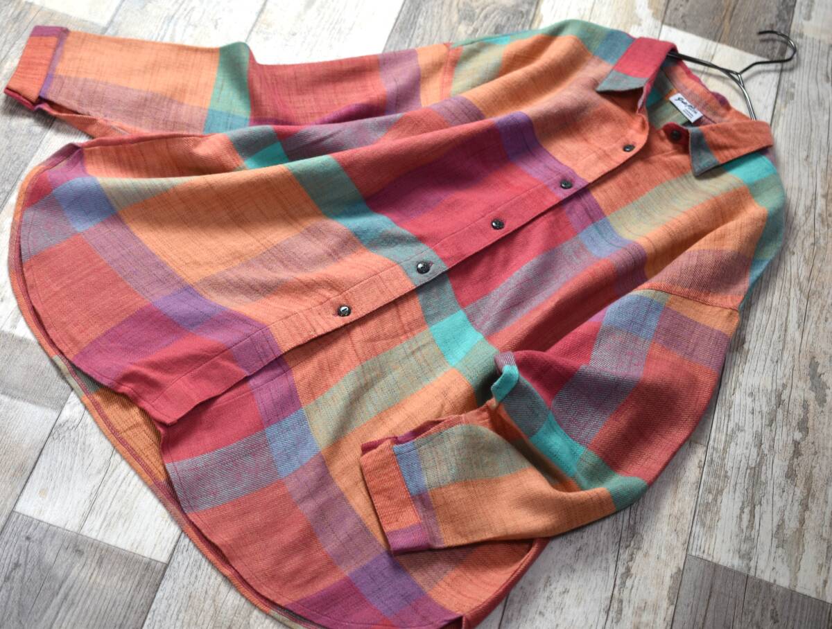 横浜元町グレープ grape インド製 ネル生地オーバーブラウスシャツチュニック_画像1