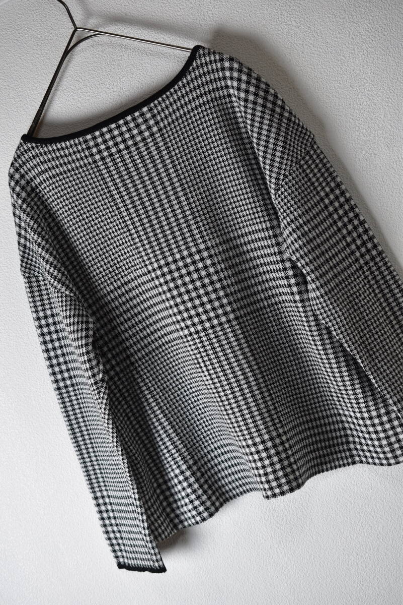 セオリーリュクス theoryluxe グレンチェック柄ドロップショルダープルオーバーニット サイズ38_画像4
