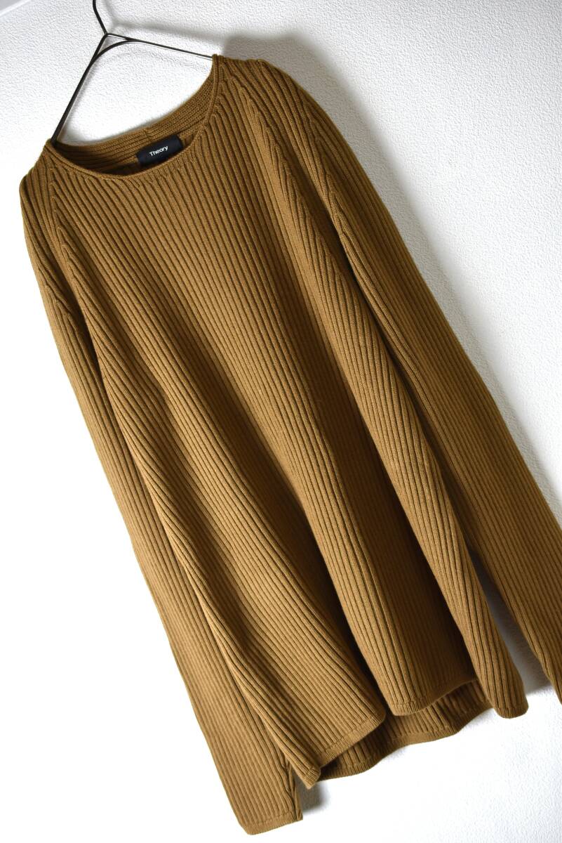 Theory セオリー 近年モデル リブ編みウールニットオーバーセーター サイズS_画像2