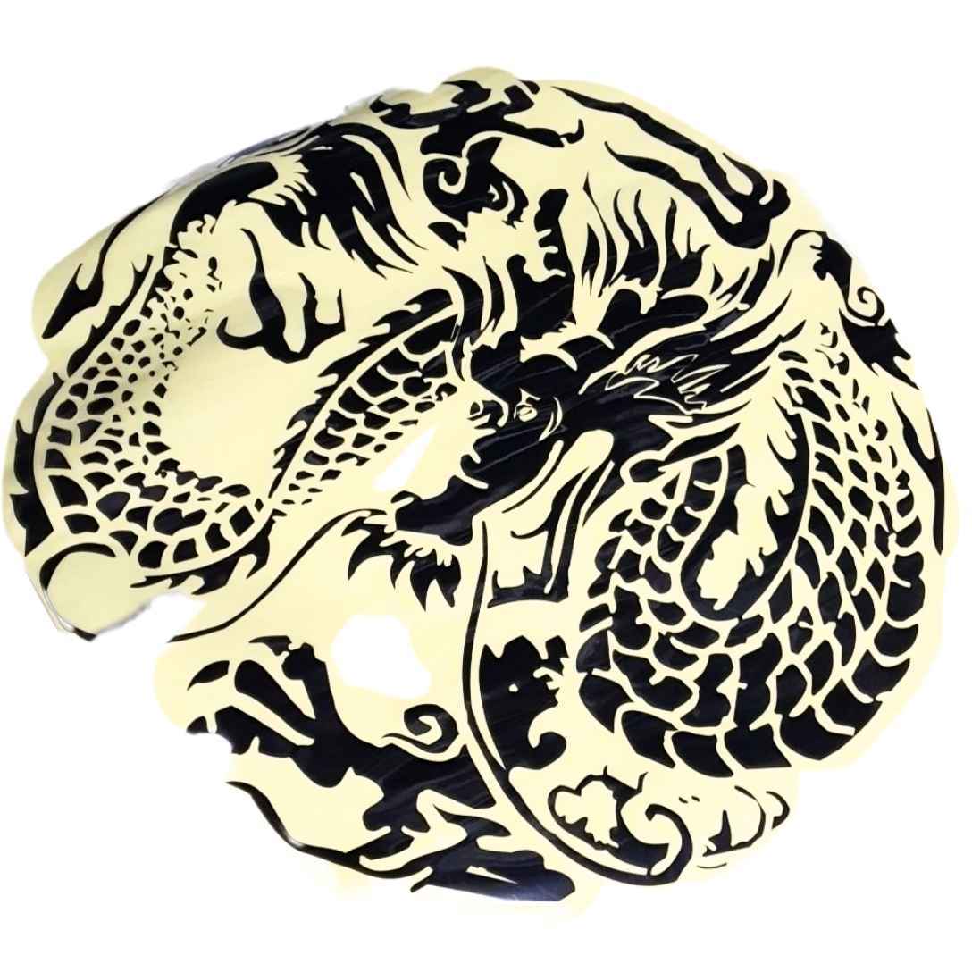 龍 ステッカー ドラゴン 防水 特大 シール 全身 黒 国内60㎝【残5】_画像4