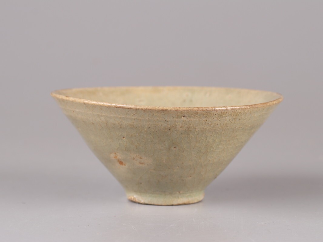 古美術 朝鮮古陶磁器 高麗 青磁 茶碗 時代物 極上品 初だし品 D5308_画像1