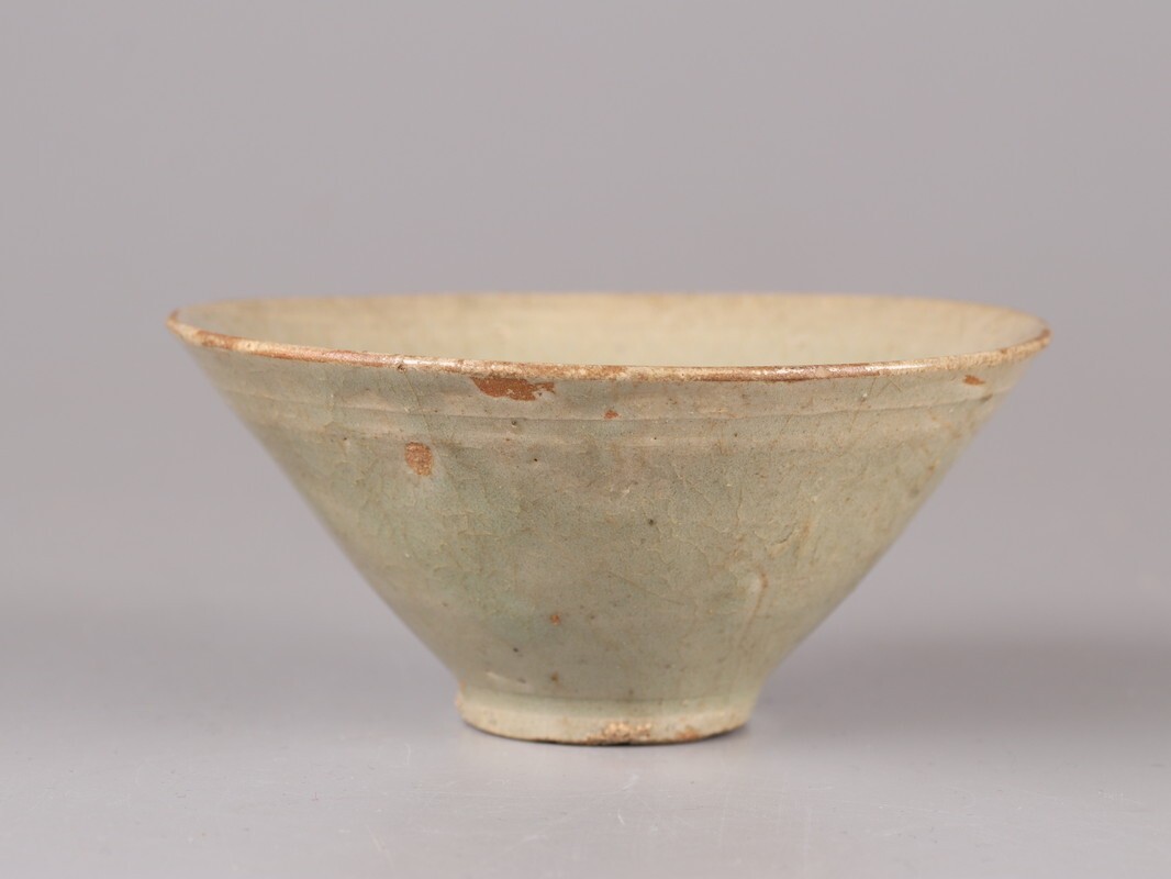 古美術 朝鮮古陶磁器 高麗 青磁 茶碗 時代物 極上品 初だし品 D5308_画像3