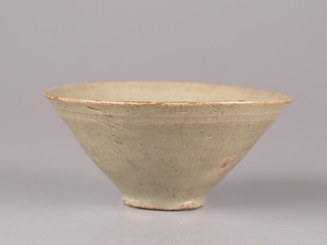 古美術 朝鮮古陶磁器 高麗 青磁 茶碗 時代物 極上品 初だし品 D5308_画像4