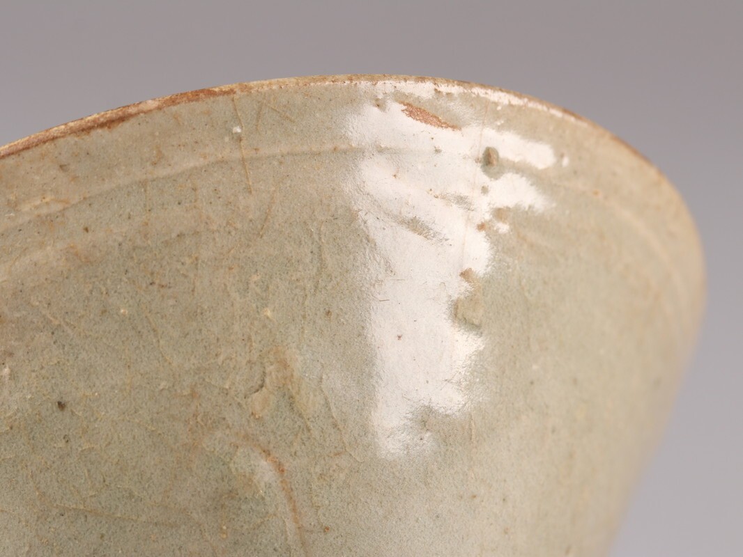 古美術 朝鮮古陶磁器 高麗 青磁 茶碗 時代物 極上品 初だし品 D5308_画像5