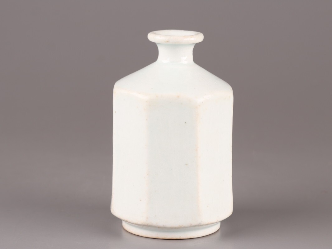 古美術 朝鮮古陶磁器 李朝 白磁 面取 徳利 時代物 極上品 初だし品 D5304_画像2