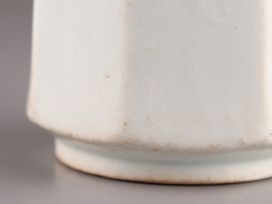 古美術 朝鮮古陶磁器 李朝 白磁 面取 徳利 時代物 極上品 初だし品 D5304_画像9