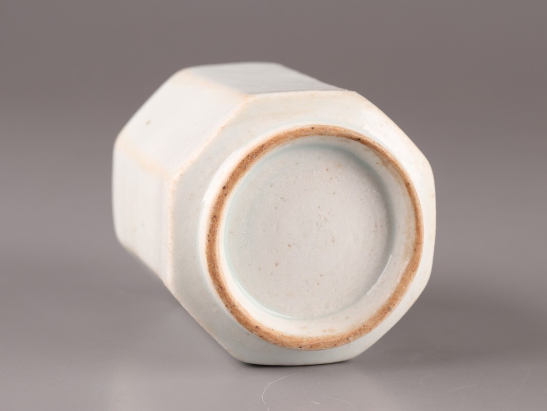 古美術 朝鮮古陶磁器 李朝 白磁 面取 徳利 時代物 極上品 初だし品 D5304_画像10